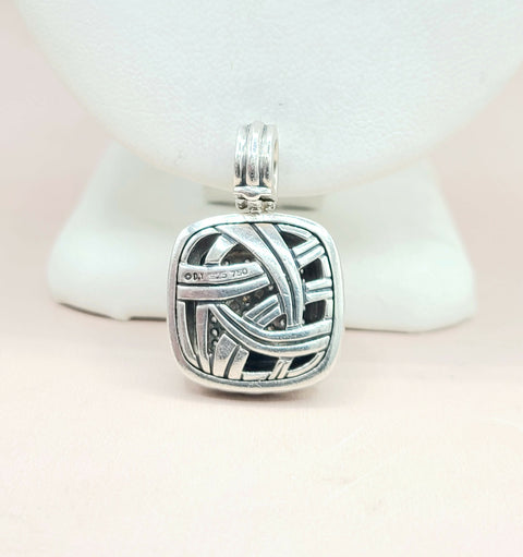 David Yurman Albion 14mm Pavé Diamond & 18K White Gold Pendant Enhancer