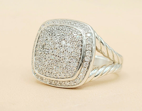 David Yurman Albion 14mm Pavé Diamond Ring Sterling Silver | AYW Luxury