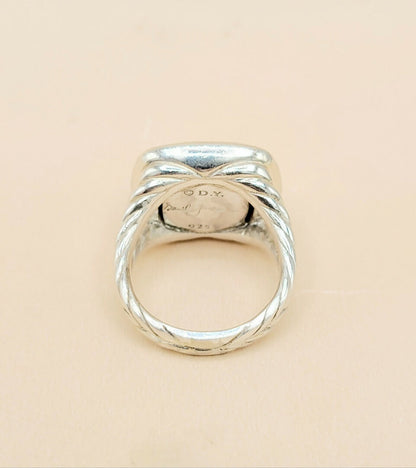 David Yurman Albion 14mm Pavé Diamond Ring Sterling Silver | AYW Luxury