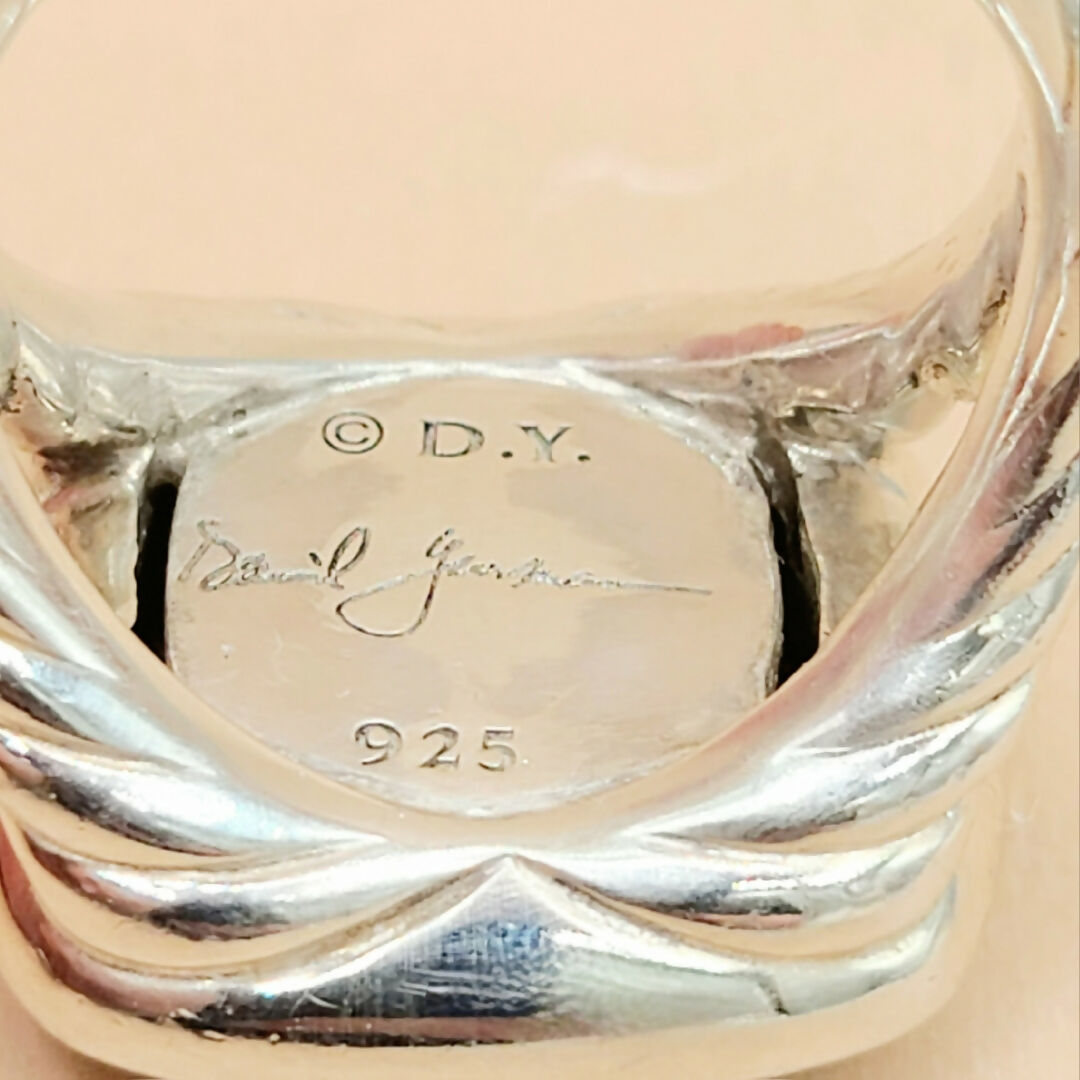 hallmark of David Yurman Albion 14mm Pavé Diamond Ring Sterling Silver | AYW Luxury