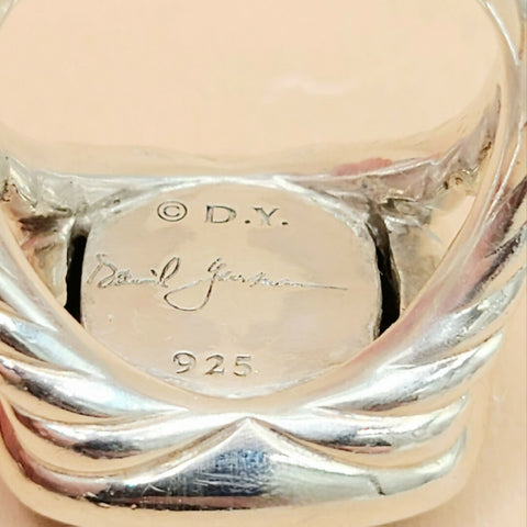 hallmark of David Yurman Albion 14mm Pavé Diamond Ring Sterling Silver | AYW Luxury