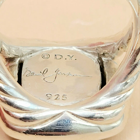 hallmark of David Yurman Albion 14mm Pavé Diamond Ring Sterling Silver | AYW Luxury