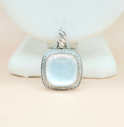  David Yurman Albion-14mm Rock Crystal Diamonds Pendant