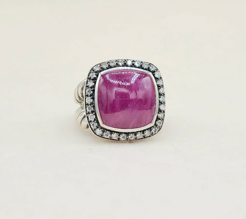  David Yurman Albion 14mm Ruby Diamond Ring