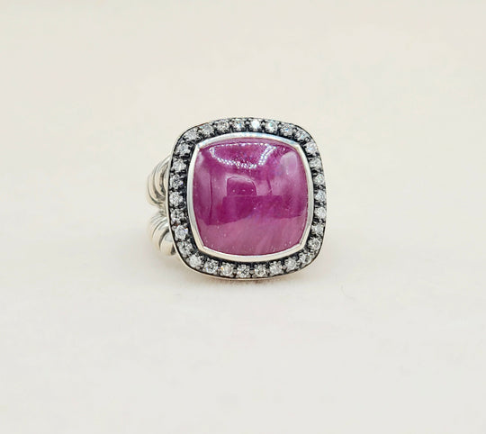  David Yurman Albion 14mm Ruby Diamond Ring