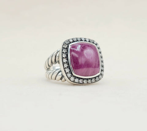  David Yurman Albion 14mm Ruby Diamond Ring