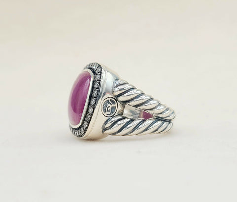  David Yurman Albion 14mm Ruby Diamond Ring