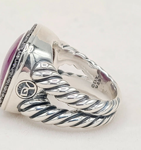  David Yurman Albion 14mm Ruby Diamond Ring