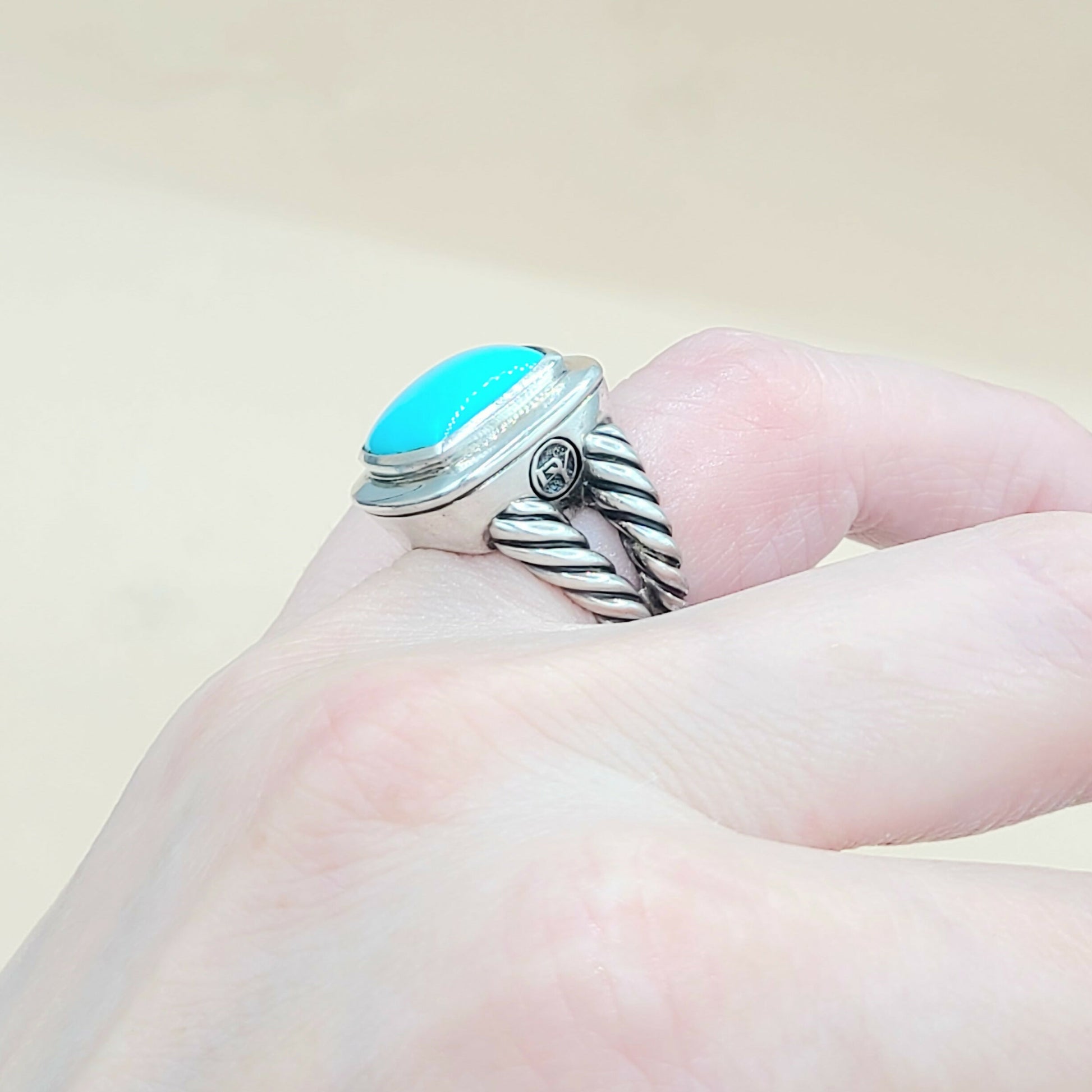 David Yurman Albion 14mm Turquoise Ring Silver | Certified Pre-Owned  AYW Luxury #
