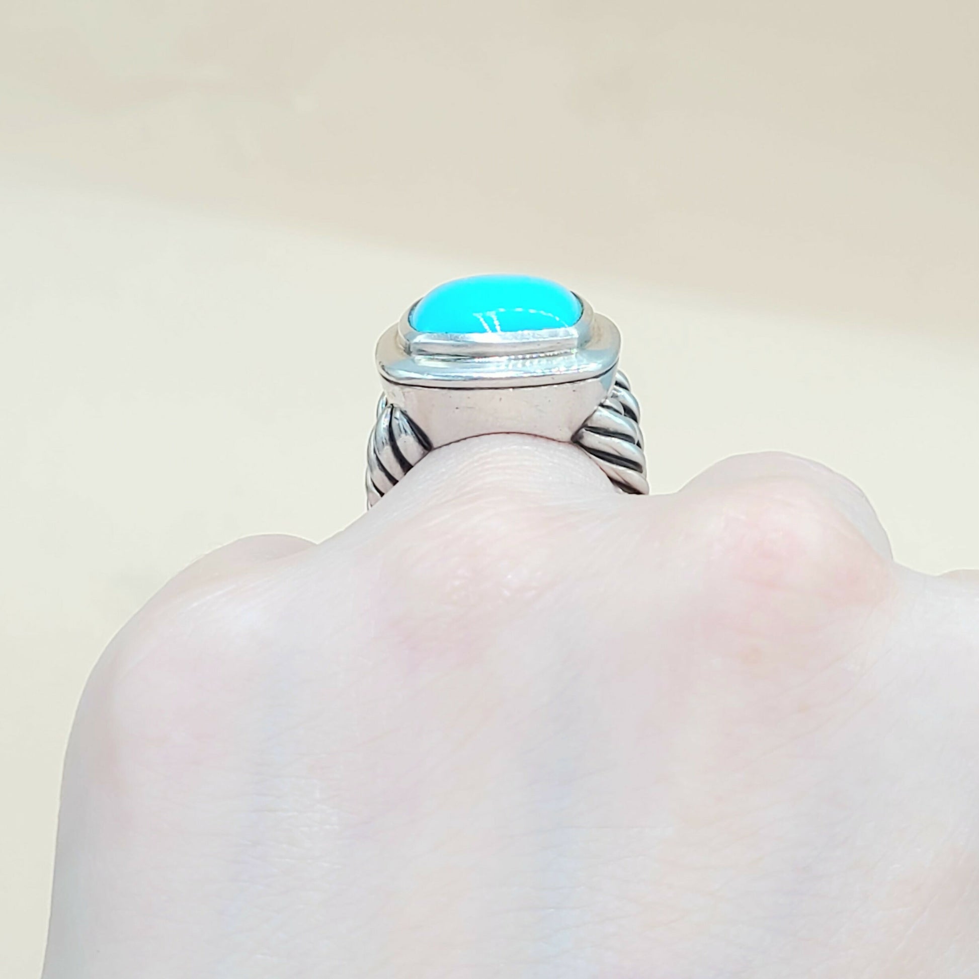 David Yurman Albion 14mm Turquoise Ring Silver | Certified Pre-Owned  AYW Luxury #