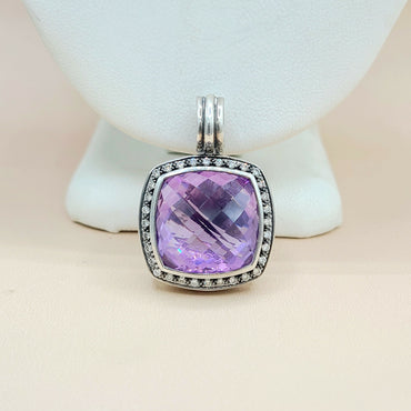  David-Yurman-Albion-Moonlight-Ice 17mm-Amethyst &-Diamond-Pendant