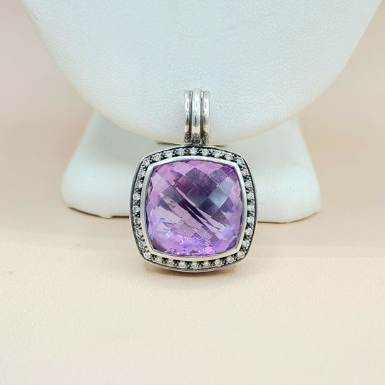  David-Yurman-Albion-Moonlight-Ice 17mm-Amethyst &-Diamond-Pendant