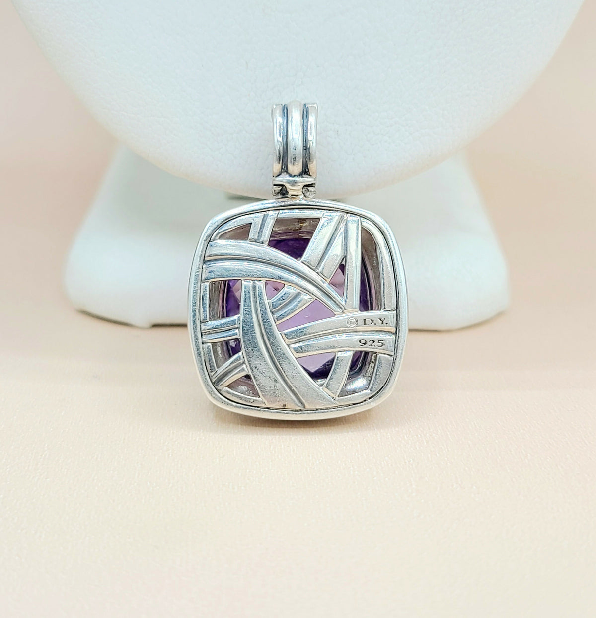  David-Yurman-Albion-Moonlight-Ice 17mm-Amethyst &-Diamond-Pendant