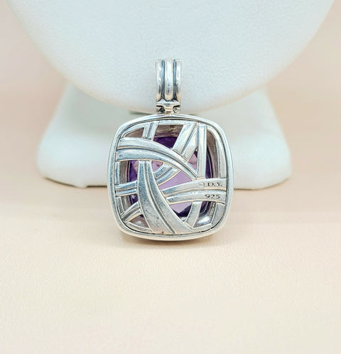  David-Yurman-Albion-Moonlight-Ice 17mm-Amethyst &-Diamond-Pendant