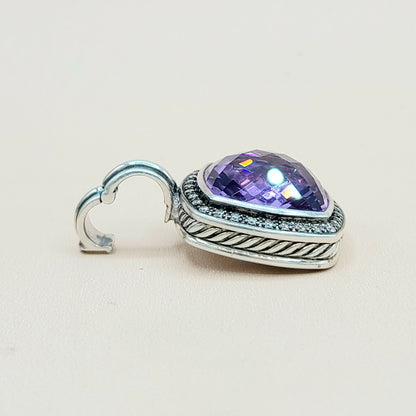  David-Yurman-Albion-Moonlight-Ice 17mm-Amethyst &-Diamond-Pendant