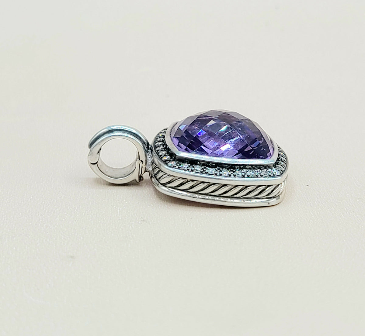 David-Yurman-Albion-Moonlight-Ice 17mm-Amethyst &-Diamond-Pendant