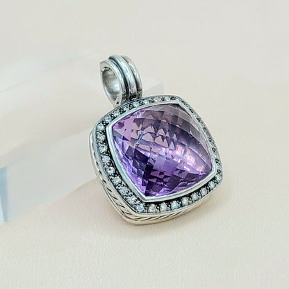  David-Yurman-Albion-Moonlight-Ice 17mm-Amethyst &-Diamond-Pendant