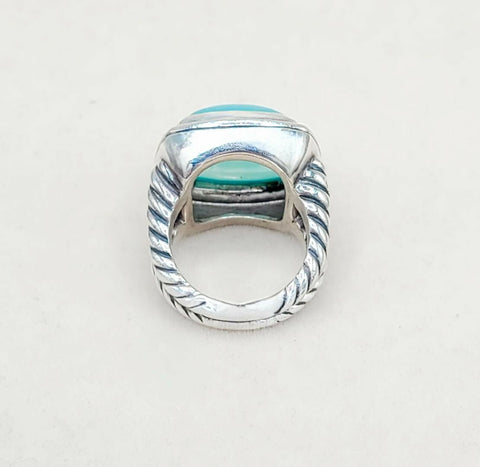 side view David Yurman Albion 17mm Aqua Chalcedony Ring