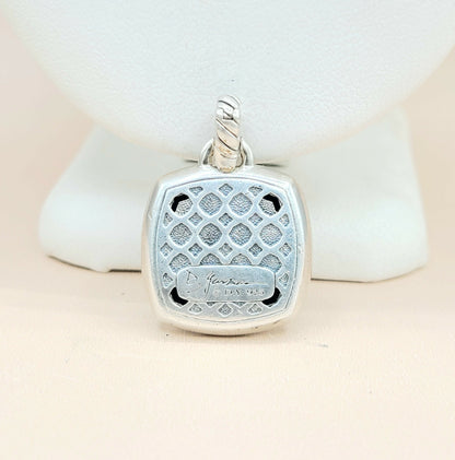  David Yurman Albion 17mm Black Onyx Diamond Pendant Enhancer