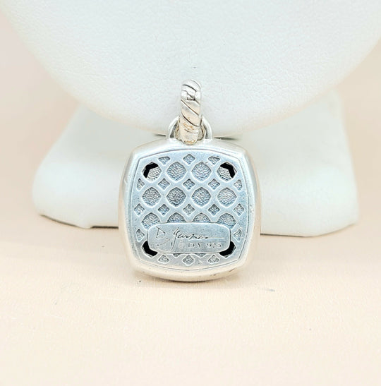  David Yurman Albion 17mm Black Onyx Diamond Pendant Enhancer