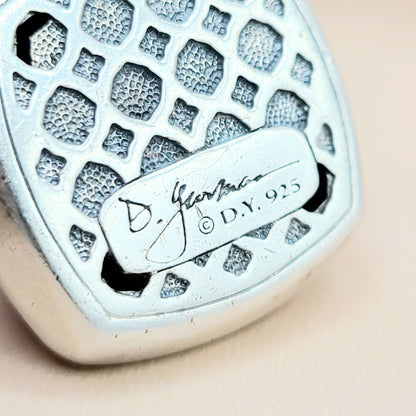  David Yurman Albion 17mm Black Onyx Diamond Pendant Enhancer