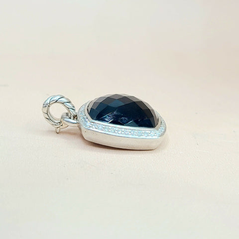  David Yurman Albion 17mm Black Onyx Diamond Pendant Enhancer