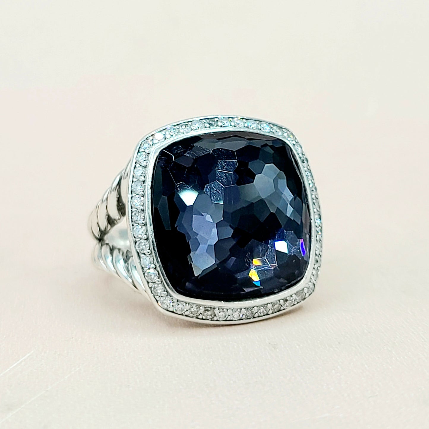  David Yurman Albion 17mm Black Orchid Diamond Ring