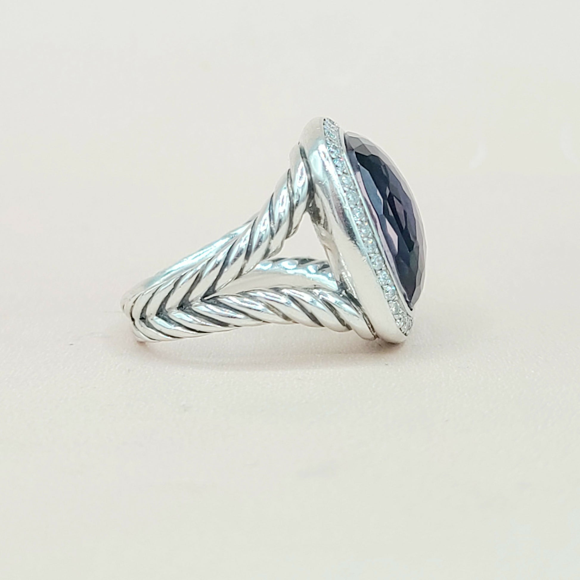  David Yurman Albion 17mm Black Orchid Diamond Ring