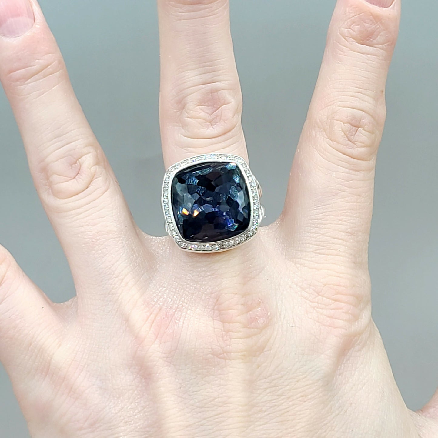  David Yurman Albion 17mm Black Orchid Diamond Ring