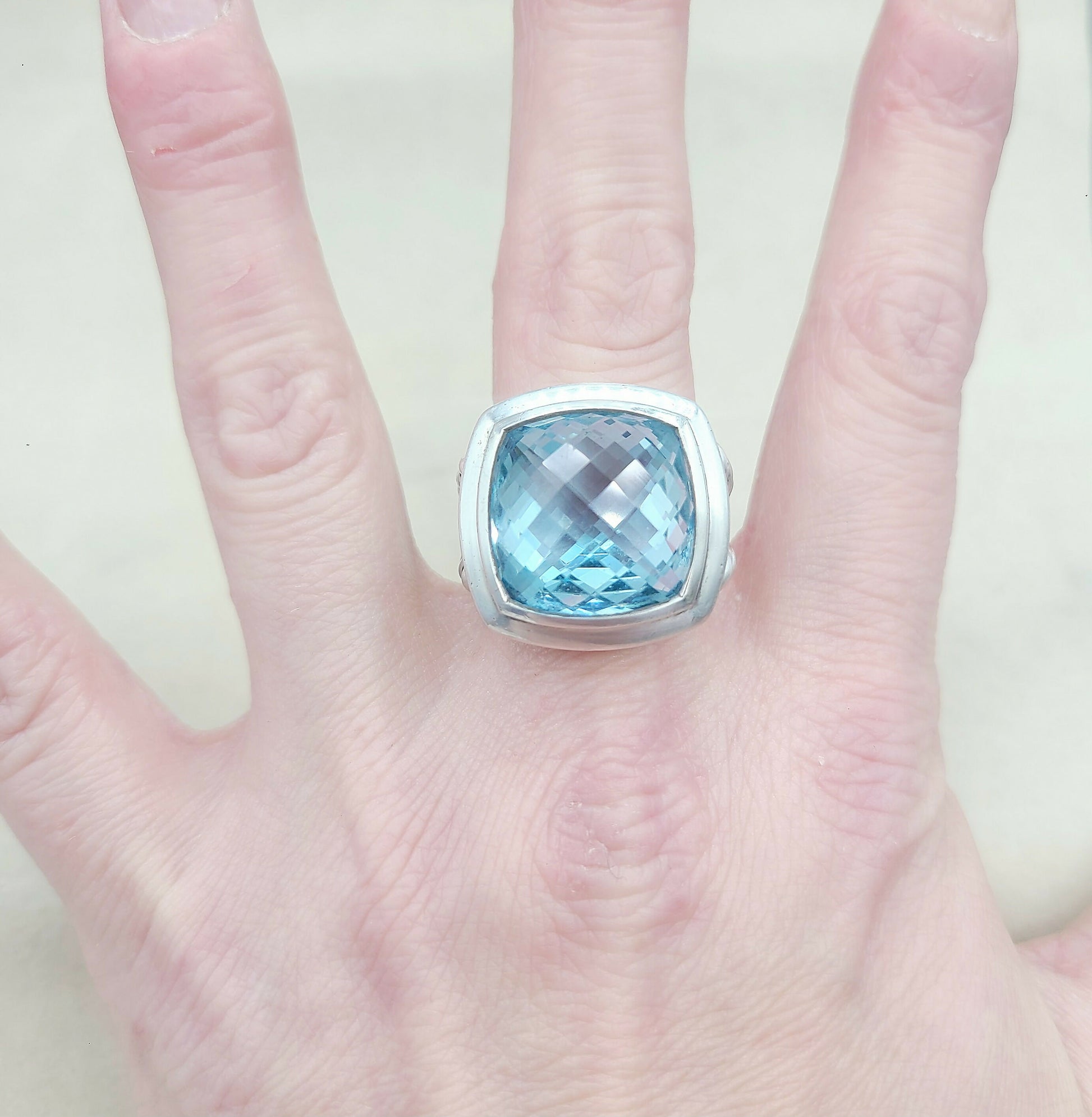 David Yurman Albion 17mm Blue Topaz Ring