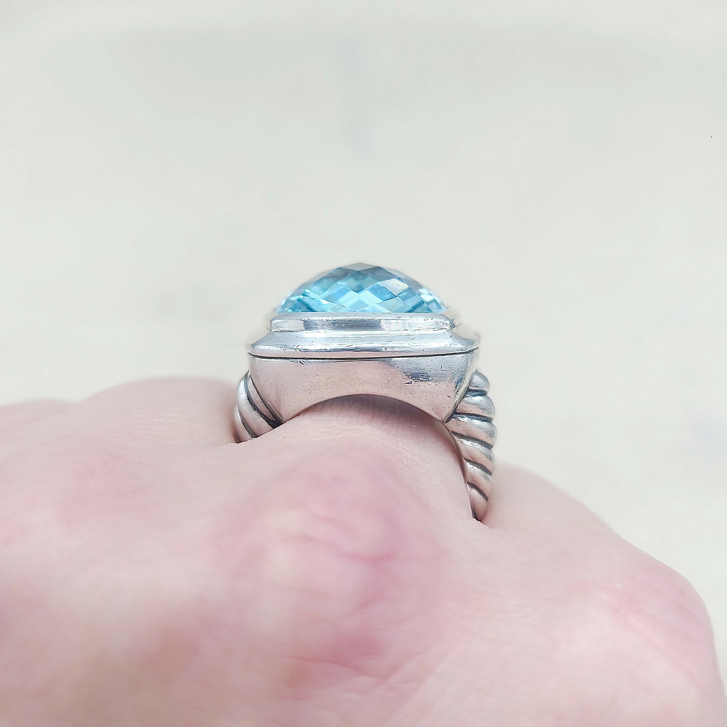David Yurman Albion 17mm Blue Topaz Ring