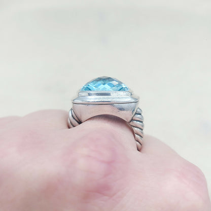 David Yurman Albion 17mm Blue Topaz Ring