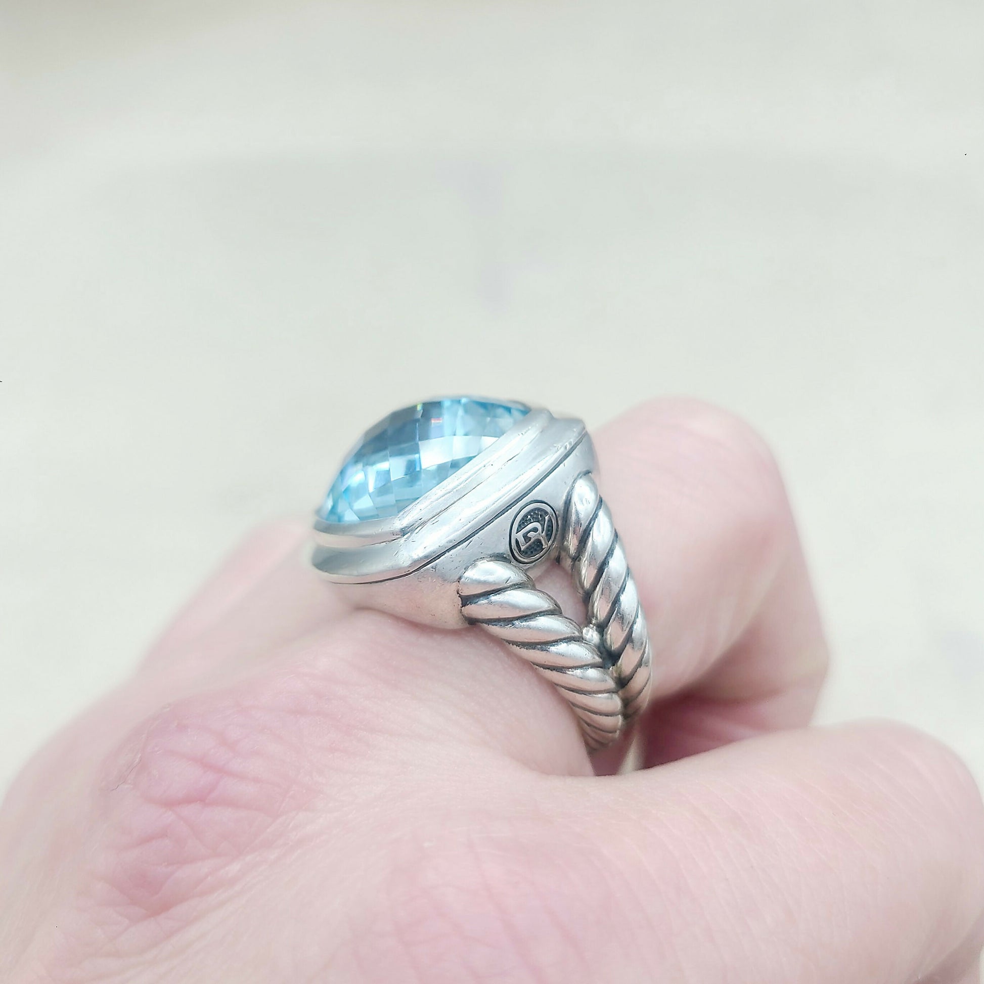David Yurman Albion 17mm Blue Topaz Ring