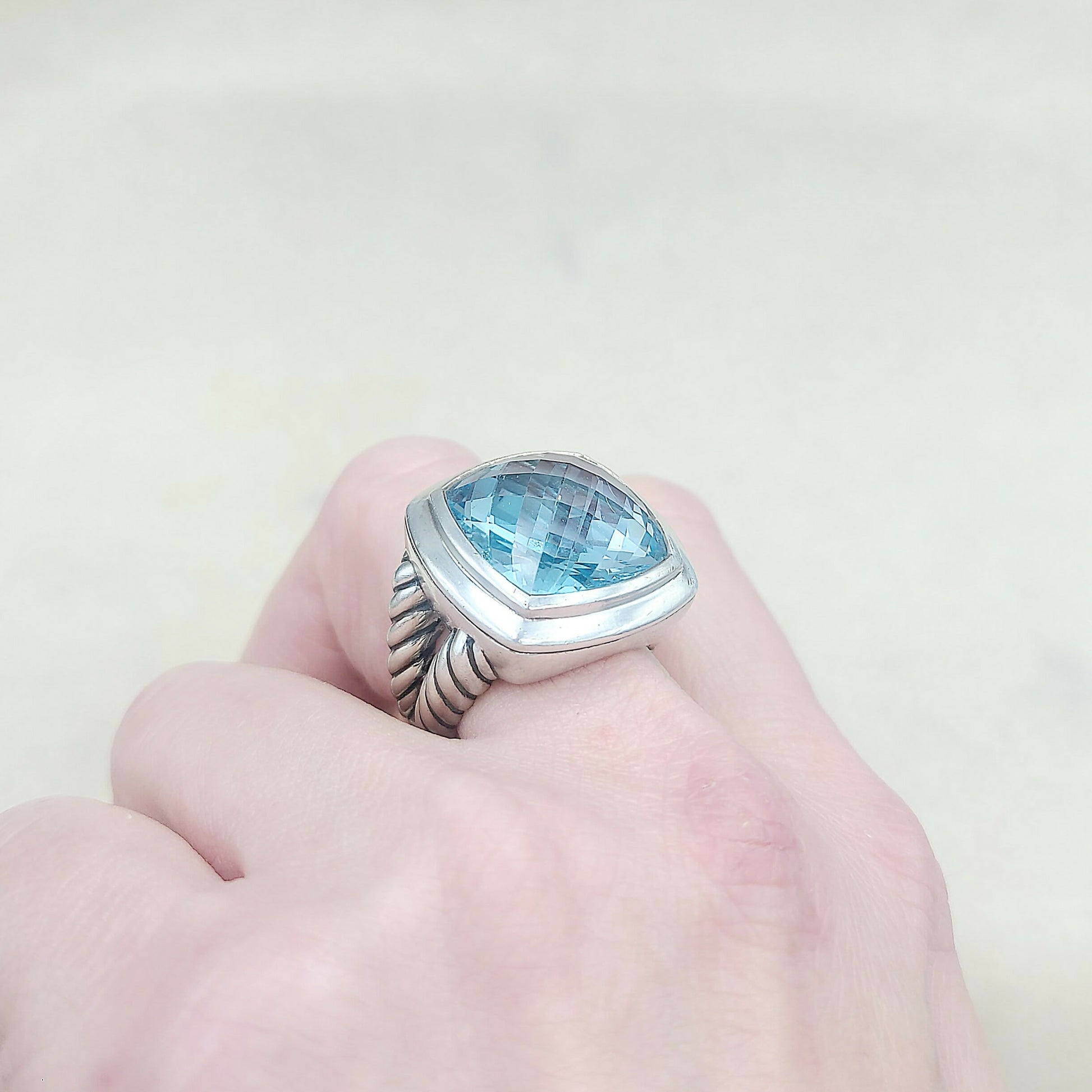 David Yurman Albion 17mm Blue Topaz Ring