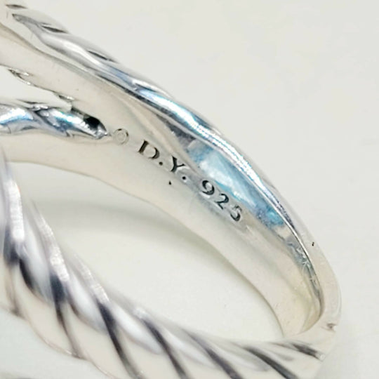hallmark of David Yurman Albion 17mm Blue Topaz Ring With Diamonds