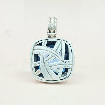 David-Yurman-Albion-Moonlight-Ice 17mm-Hampton-Blue-Topaz-& Diamond-Pendant