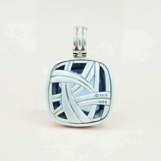  David-Yurman-Albion-Moonlight-Ice 17mm-Hampton-Blue-Topaz-& Diamond-Pendant