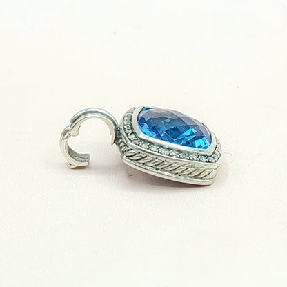  David-Yurman-Albion-Moonlight-Ice 17mm-Hampton-Blue-Topaz-& Diamond-Pendant