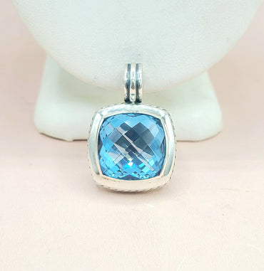 
David Yurman Albion 17mm Hampton Blue Topaz Pendant Enhancer