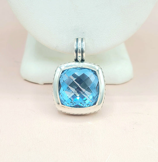  David Yurman-Albion 17mm Hampton-Blue Topaz-Pendant-Enhancer-