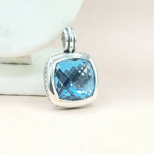  David Yurman-Albion 17mm Hampton-Blue Topaz-Pendant-Enhancer-