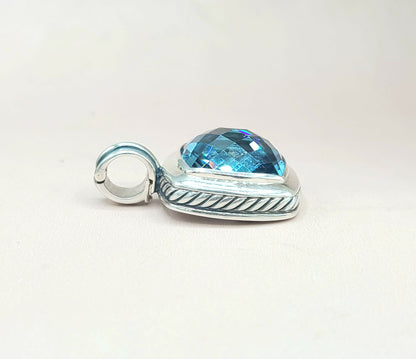  David Yurman-Albion 17mm Hampton-Blue Topaz-Pendant-Enhancer-