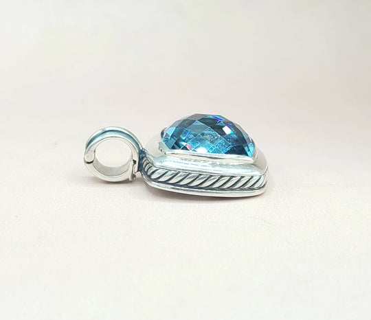  David Yurman-Albion 17mm Hampton-Blue Topaz-Pendant-Enhancer-