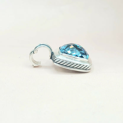  David Yurman-Albion 17mm Hampton-Blue Topaz-Pendant-Enhancer-