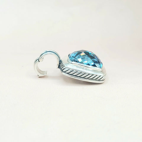  David Yurman-Albion 17mm Hampton-Blue Topaz-Pendant-Enhancer-