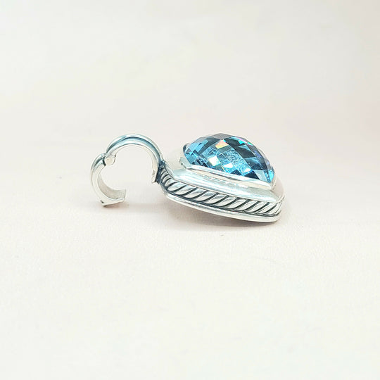  David Yurman-Albion 17mm Hampton-Blue Topaz-Pendant-Enhancer-