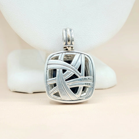  David-Yurman-Albion 17mm-Hematite-& Diamond Moonlight-Ice-Pendant-Enhancer