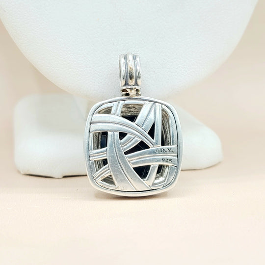  David-Yurman-Albion 17mm-Hematite-& Diamond Moonlight-Ice-Pendant-Enhancer