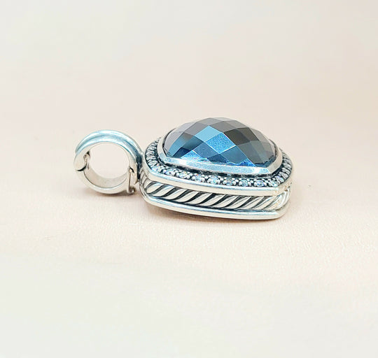  David-Yurman-Albion 17mm-Hematite-& Diamond Moonlight-Ice-Pendant-Enhancer