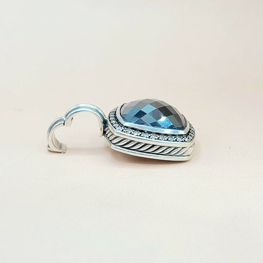  David-Yurman-Albion 17mm-Hematite-& Diamond Moonlight-Ice-Pendant-Enhancer